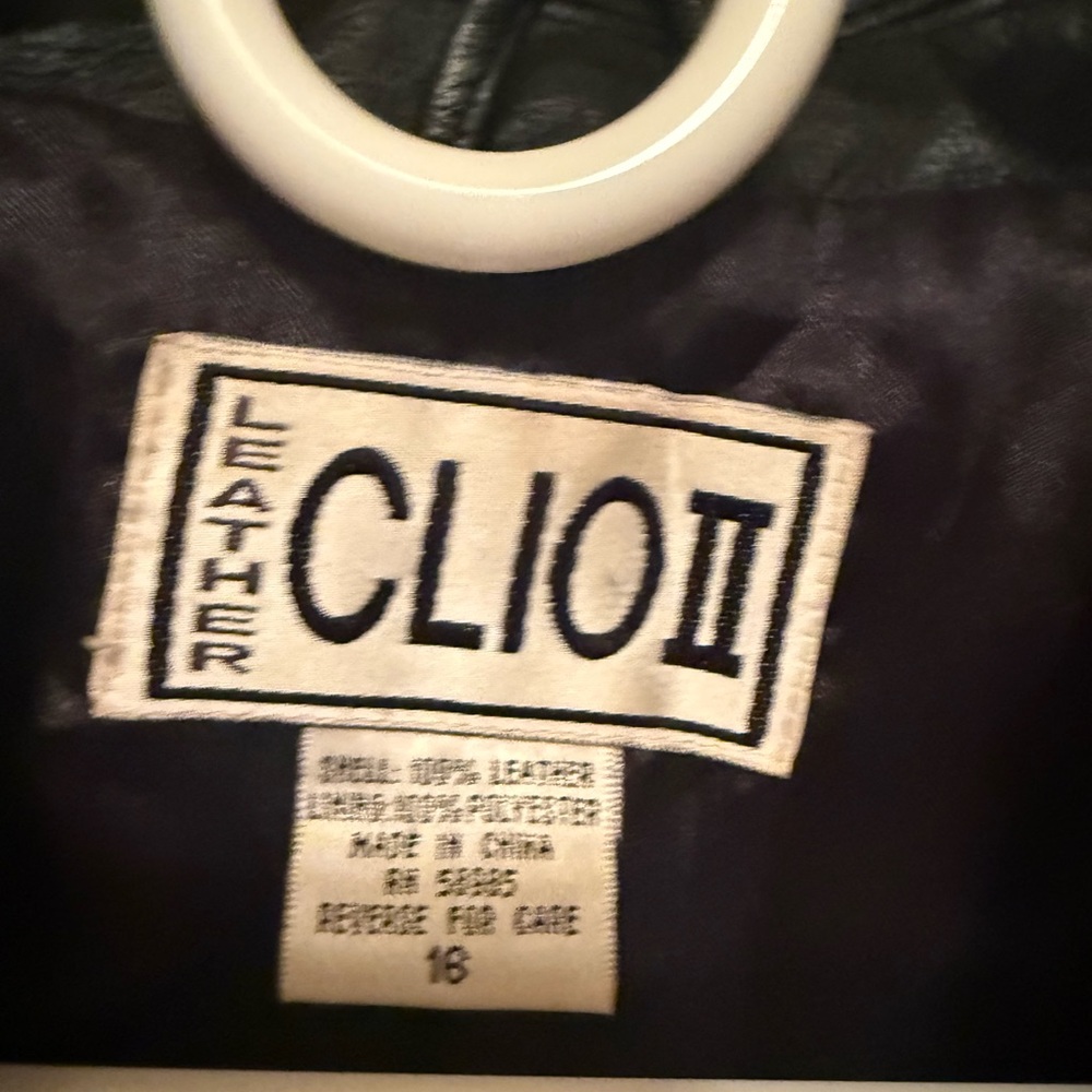 Clio Black Leather Outerwear
